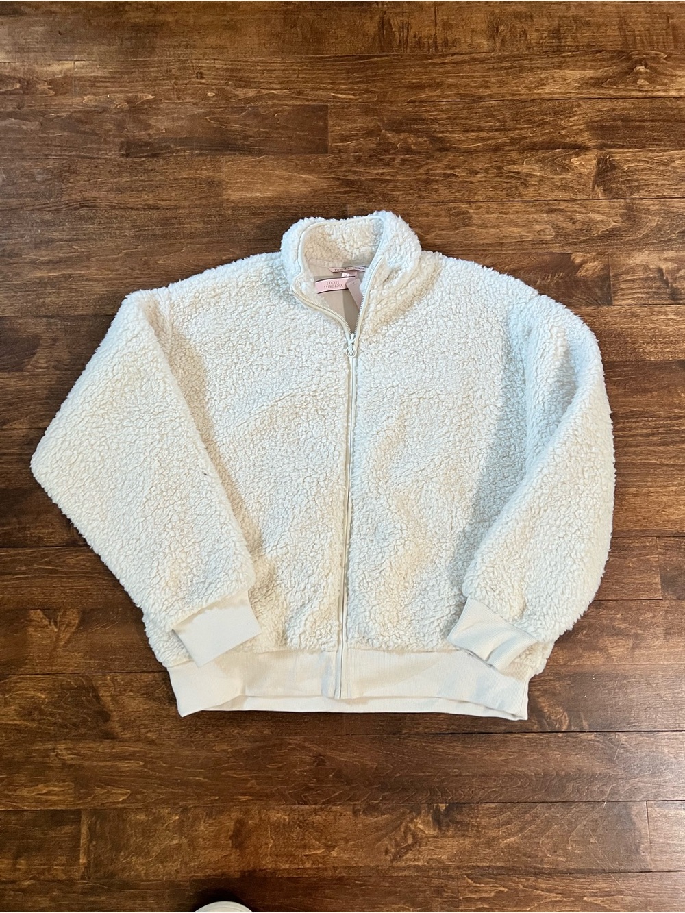 Cozy Ivory Sherpa Zip-Up Jacket